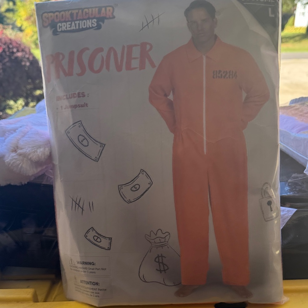Spooktacular Creations Orange Prisoner Jumpsuit